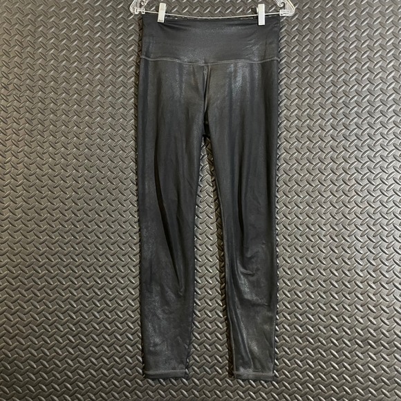 Athleta‎ Elation Ultra High Rise Tight Black Metallic 7/8 Yoga Legging Small - Picture 1 of 9
